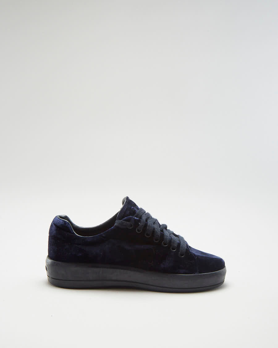 Prada Velvet Blue Trainers - Womens UK 3.5