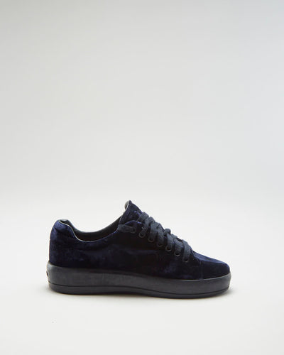 Prada Velvet Blue Trainers - Womens UK 3.5