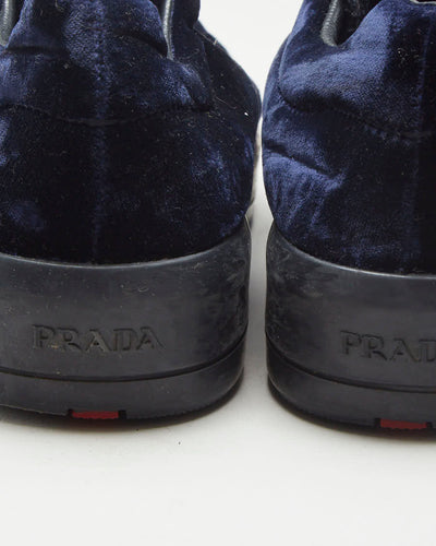 Prada Velvet Blue Trainers - Womens UK 3.5