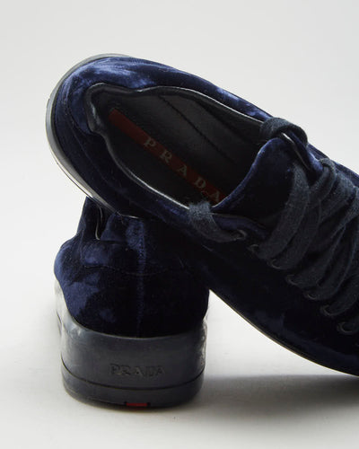 Prada Velvet Blue Trainers - Womens UK 3.5
