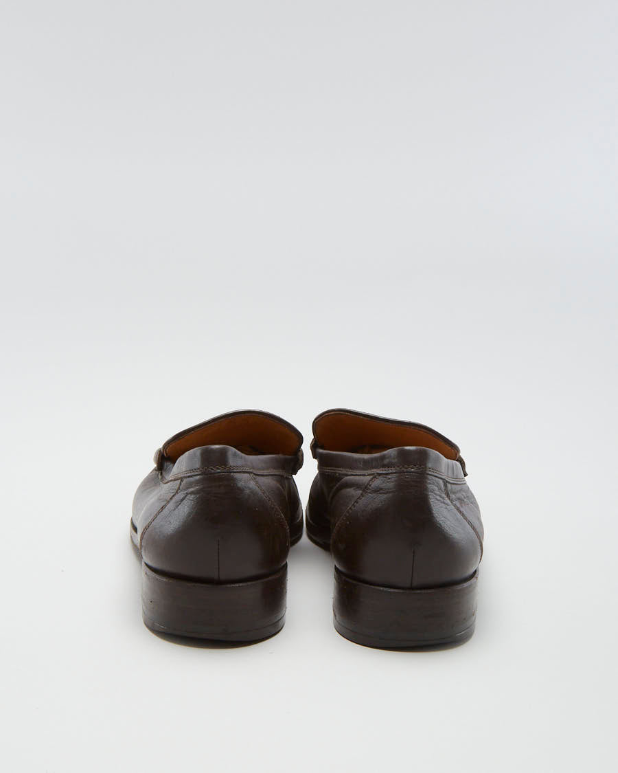 Vintage 90s Hermes Brown Leather Loafers - Womens UK 3
