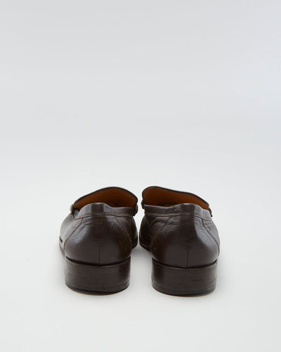 Vintage 90s Hermes Brown Leather Loafers - Womens UK 3