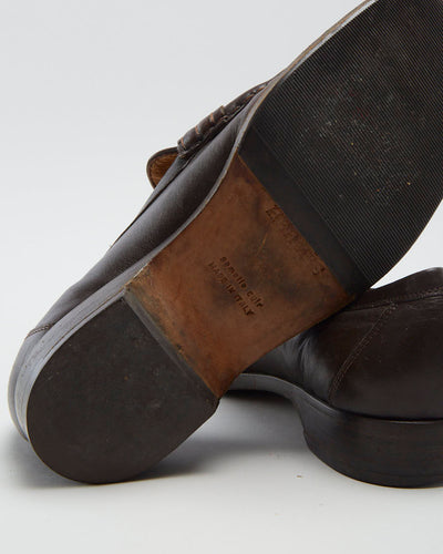 Vintage 90s Hermes Brown Leather Loafers - Womens UK 3