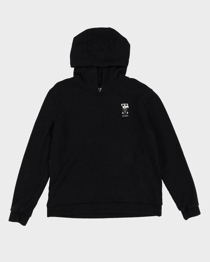 Karl Lagerfield Cartoon Graphic Black Hoodie - L