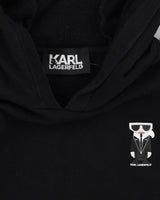 Karl Lagerfield Cartoon Graphic Black Hoodie - L