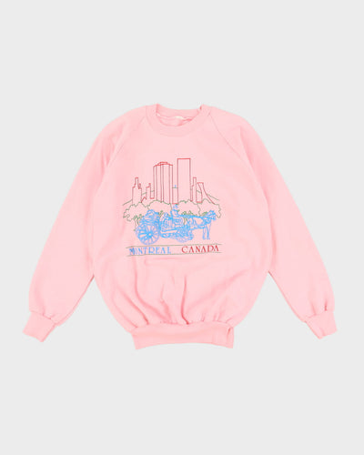 Vintage 80s Montreal Canada Pink Sweatshirt - M / L