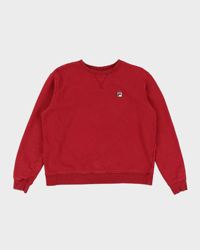 Fila Embroidered Dark Red Logo Sweatshirt - XL