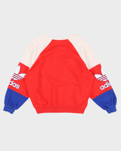 Adidas Red / White / Blue Colour Block Oversized Sweatshirt - S