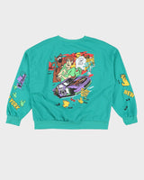 00s Scooby Doo Racing Graphic Green Baggy Fit Sweatshirt - XL