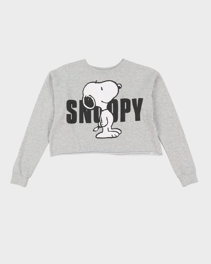 00s Peanuts Snoopy Grey Cropped Sweatshirt - S
