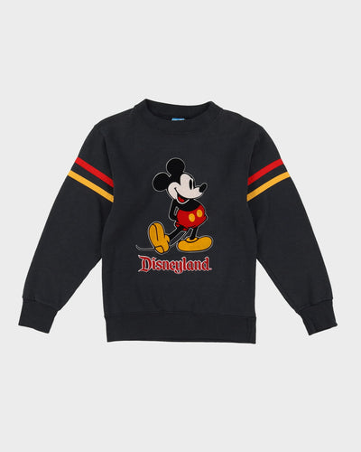 80s Mickey Mouse Disneyland Faded Black Walt Disney Productions Sweatshirt - S