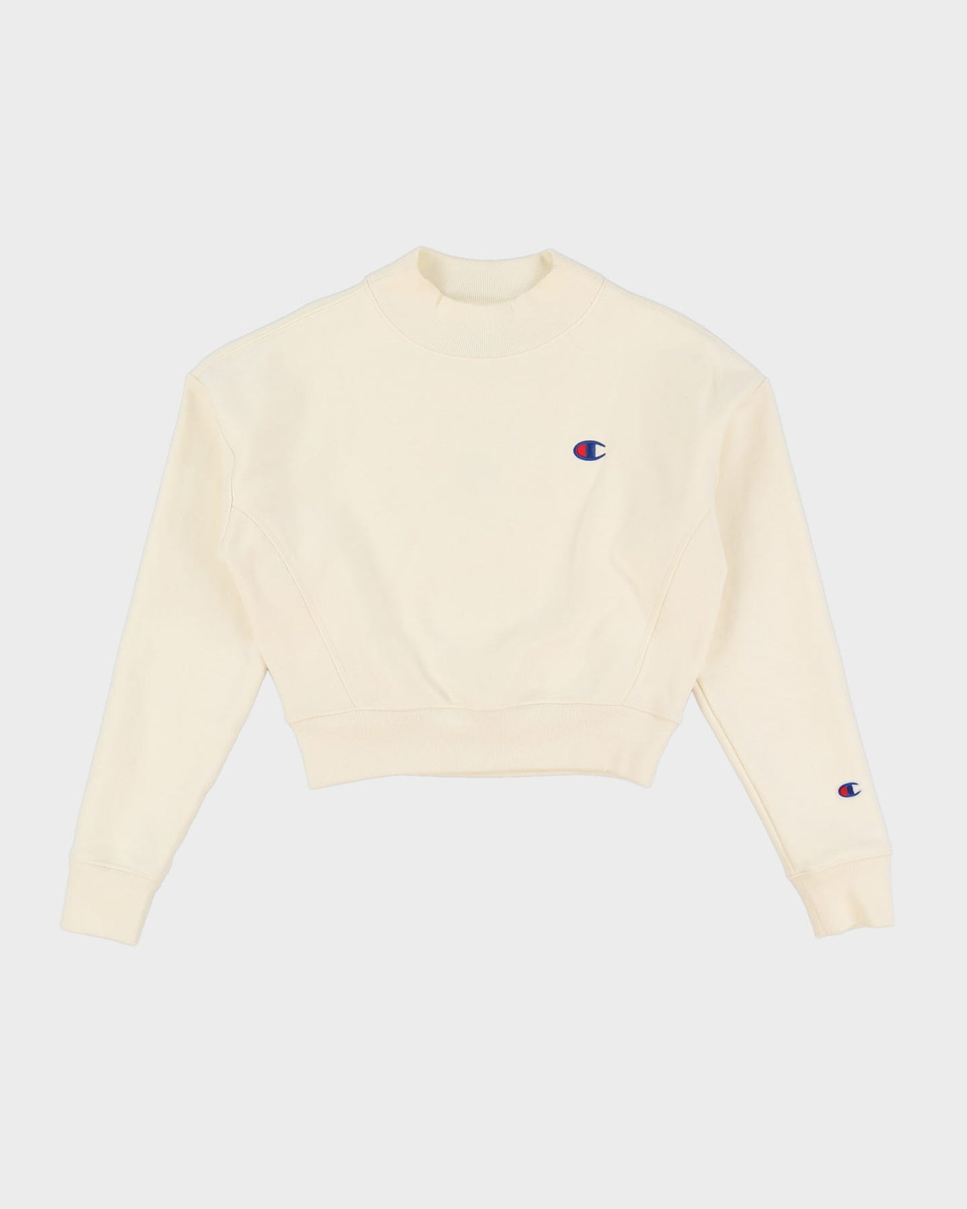 Champion Reverse Weave Cream Cropped Sweatshirt - S