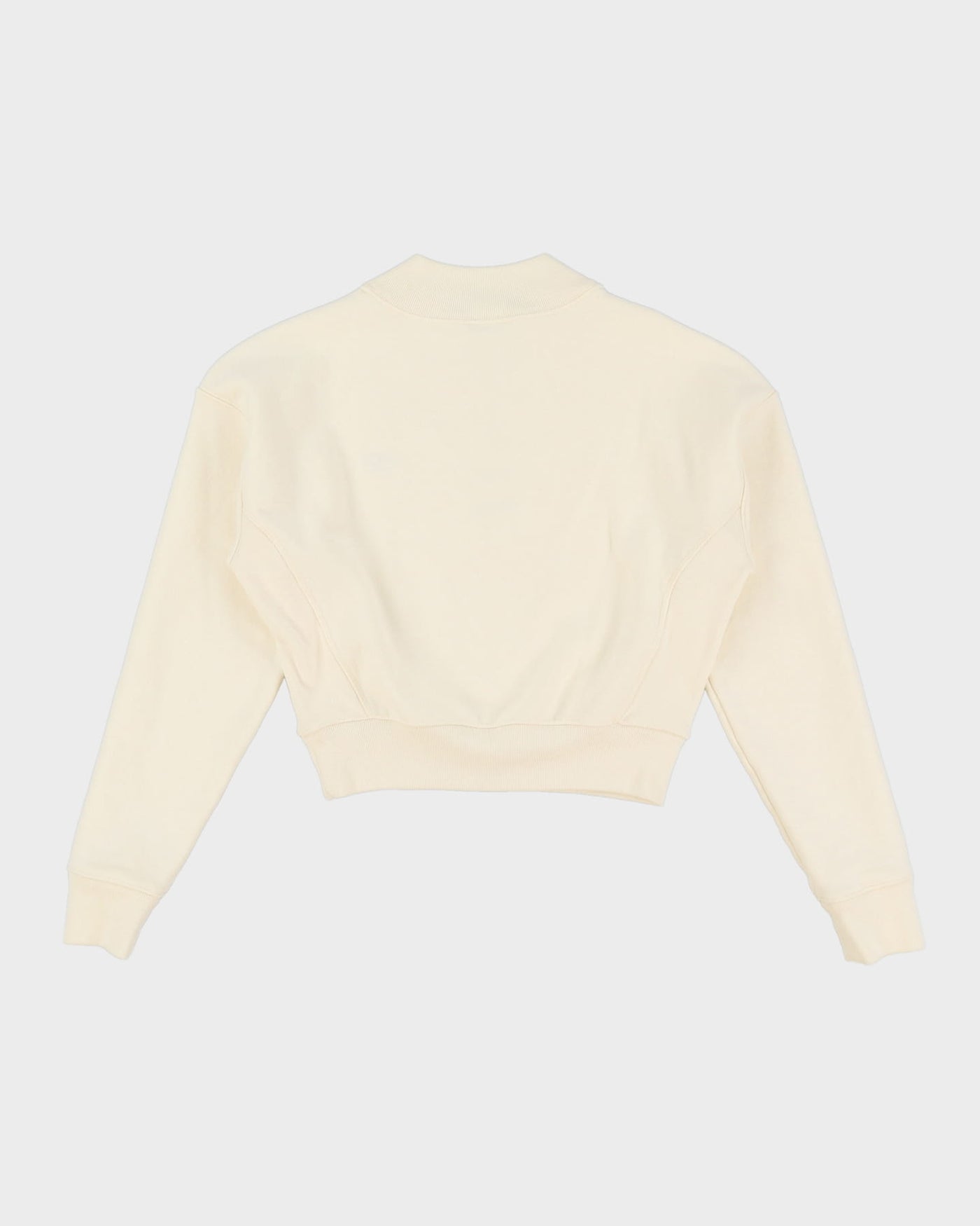 Champion Reverse Weave Cream Cropped Sweatshirt - S