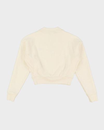 Champion Reverse Weave Cream Cropped Sweatshirt - S