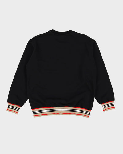 Burberry Black Nova Check Spell Out Designer Sweatshirt - XL