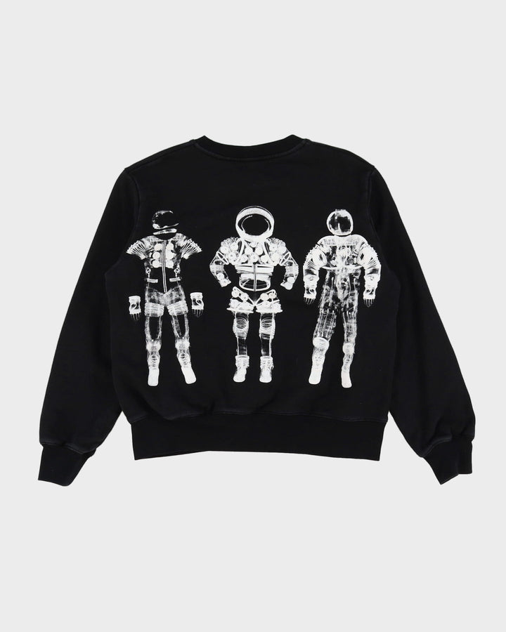Chanel Spaceman / Astronaut Black Graphic Cropped Fit Sweatshirt - M