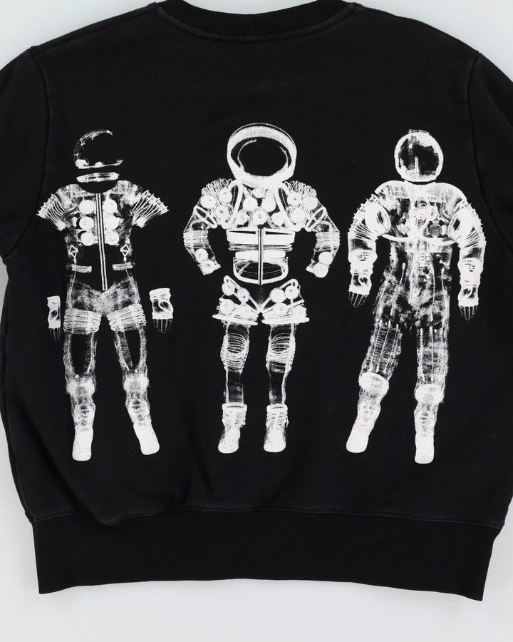 Chanel Spaceman / Astronaut Black Graphic Cropped Fit Sweatshirt - M