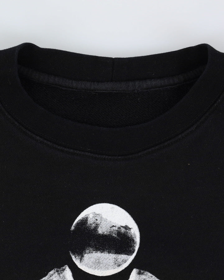 Chanel Spaceman / Astronaut Black Graphic Cropped Fit Sweatshirt - M