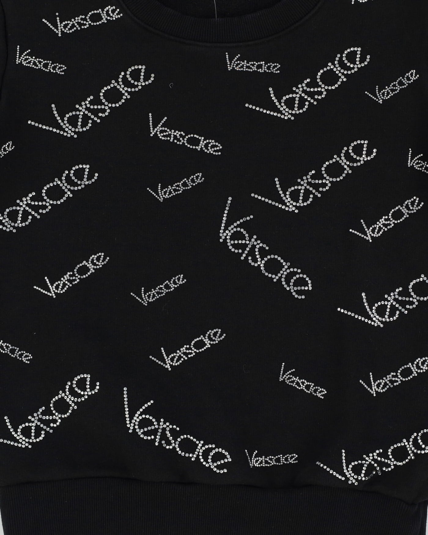 Versace All Over Shiny Logo Black Sweatshirt - S