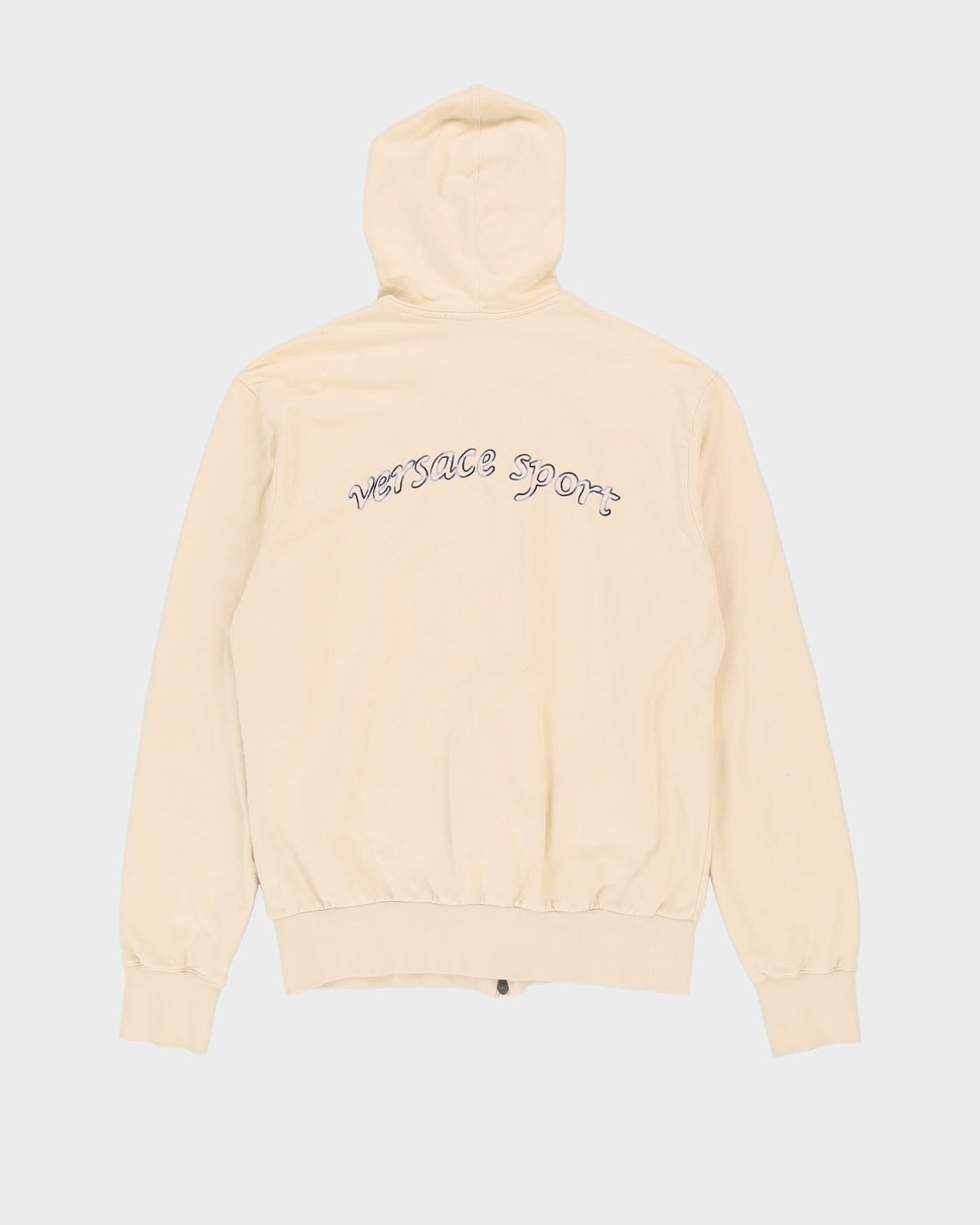 00s Versace Sport Cream Full-Zip Oversized Hoodie - XL