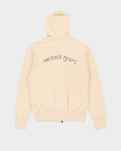 00s Versace Sport Cream Full-Zip Oversized Hoodie - XL