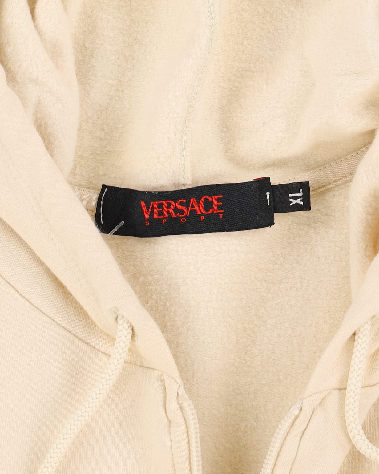 00s Versace Sport Cream Full-Zip Oversized Hoodie - XL