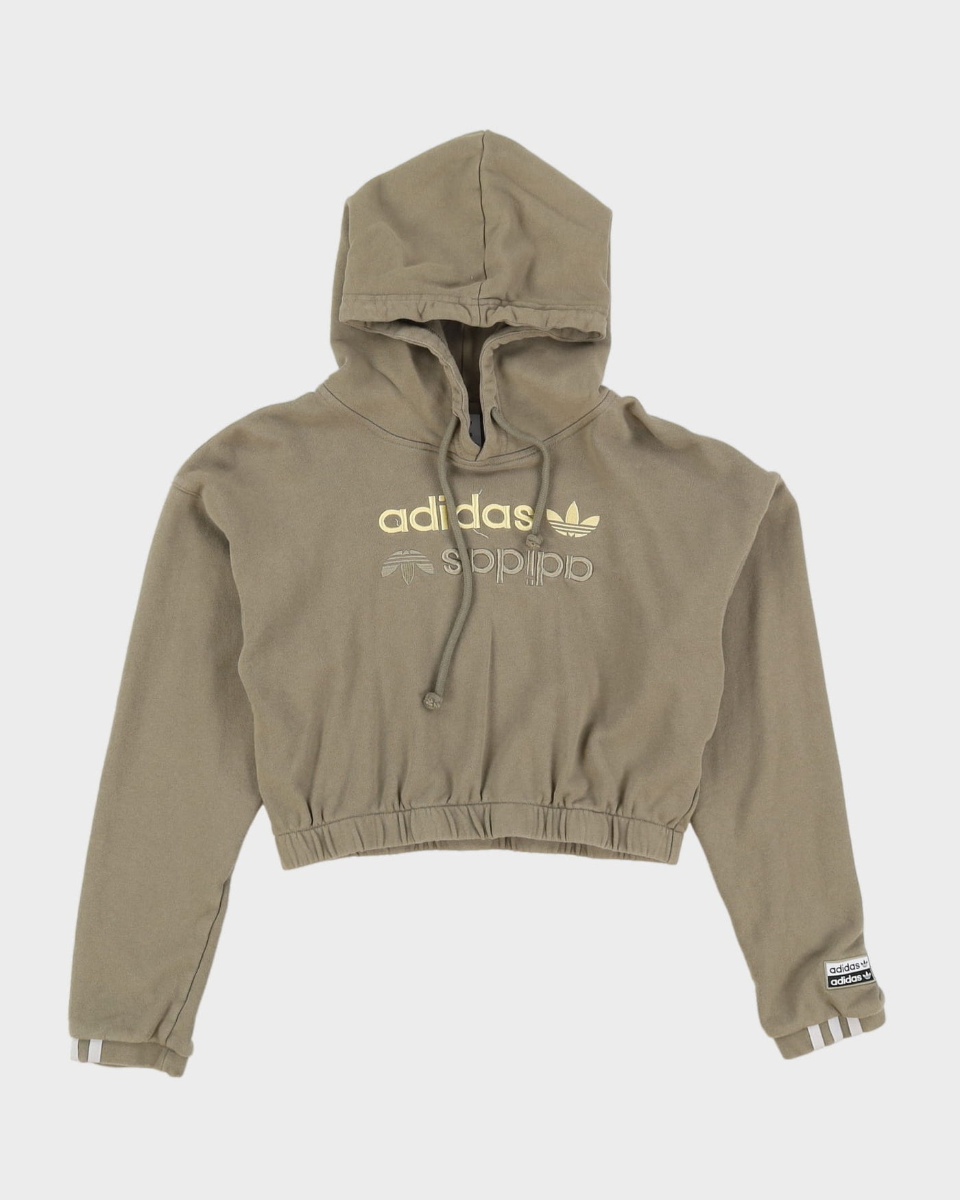 Adidas Embroidered Logo Cropped Hoodie - S