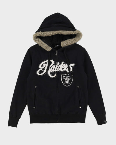 NFL Las Vegas Raiders Black Zip-Up Hoodie With Embroidery - M