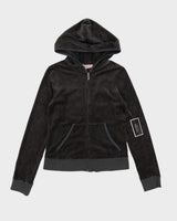 Juicy Couture Grey Velour Zip-Up Hoodie Deadstock With Tags  - M