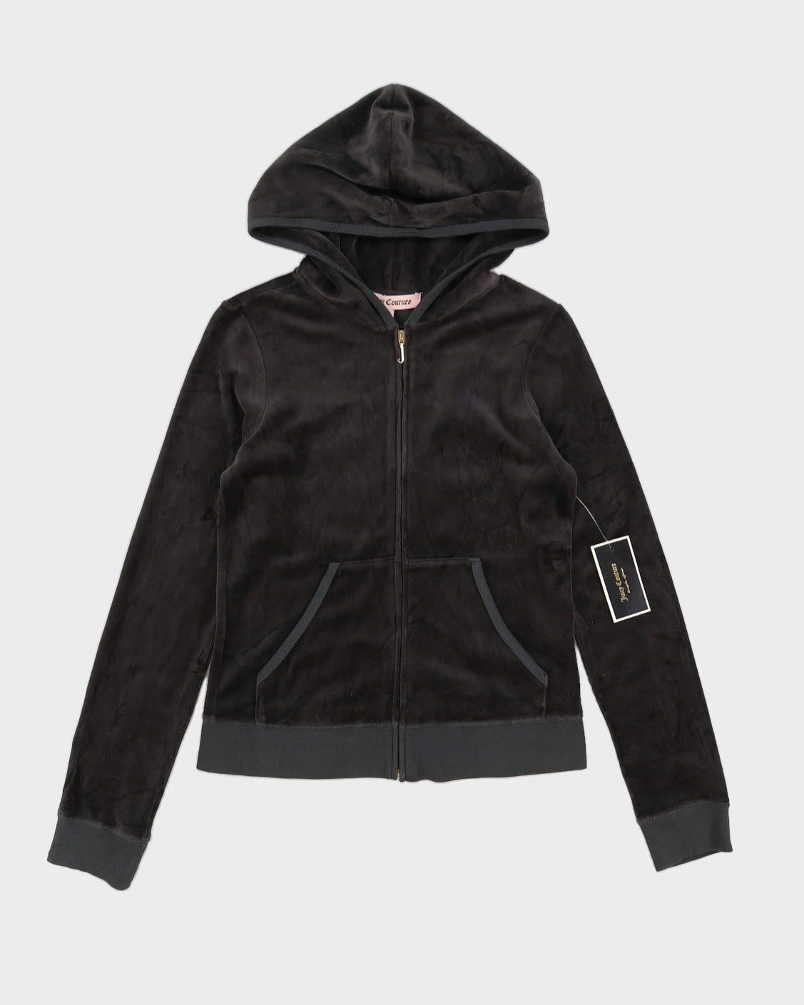 Juicy Couture Grey Velour Zip-Up Hoodie Deadstock With Tags  - M
