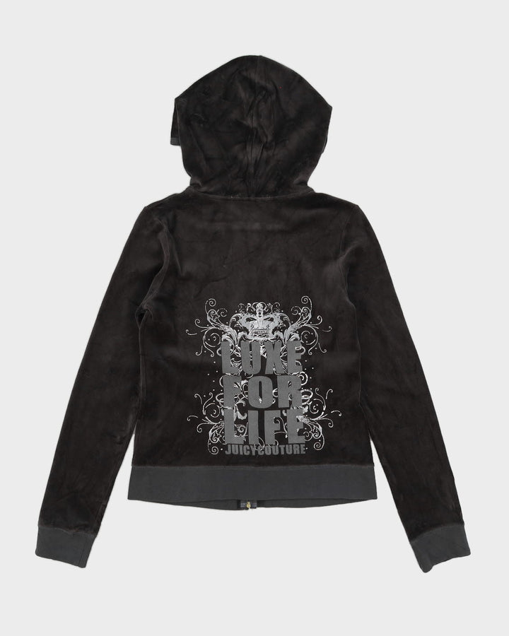 Juicy Couture Grey Velour Zip-Up Hoodie Deadstock With Tags  - M