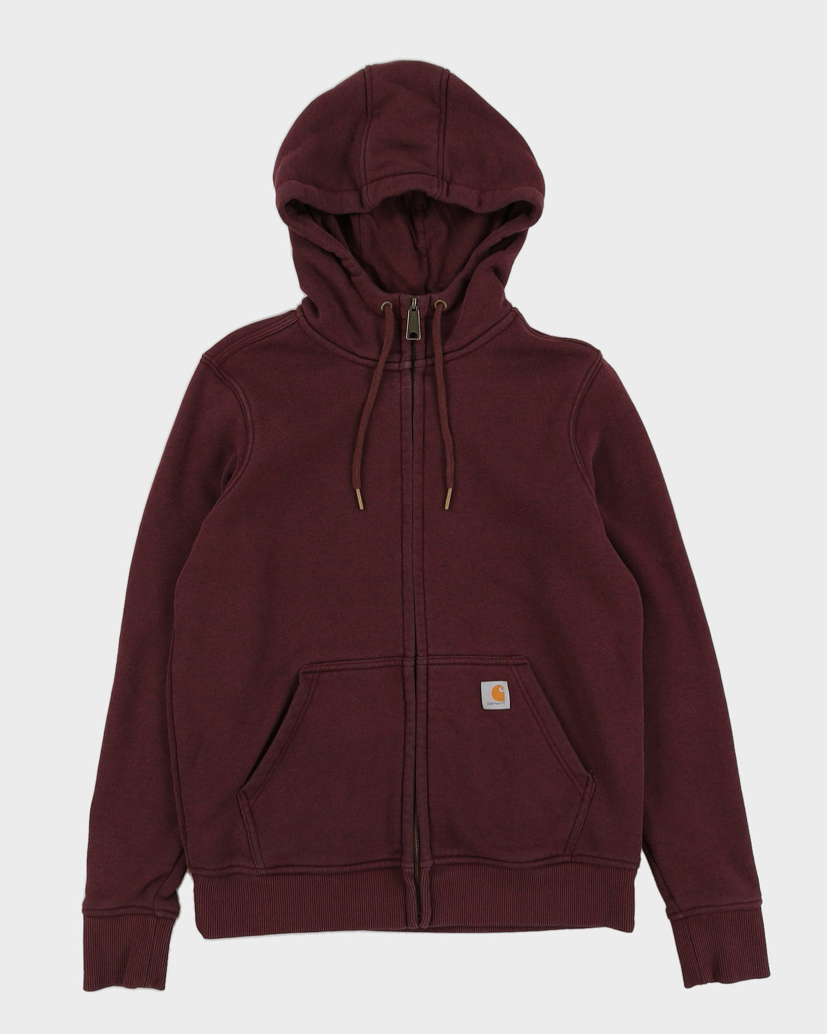 Carhartt Burgundy Zip Up Hoodie - M
