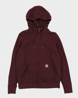 Carhartt Burgundy Zip Up Hoodie - M