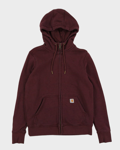 Carhartt Burgundy Zip Up Hoodie - M