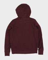Carhartt Burgundy Zip Up Hoodie - M