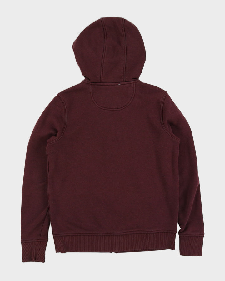 Carhartt Burgundy Zip Up Hoodie - M