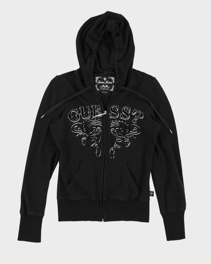 00s Y2K Guess Black Zip Up Hoodie - S