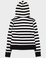 00s Y2K Guess Jeans Striped Black / White Zip Up Hoodie - M