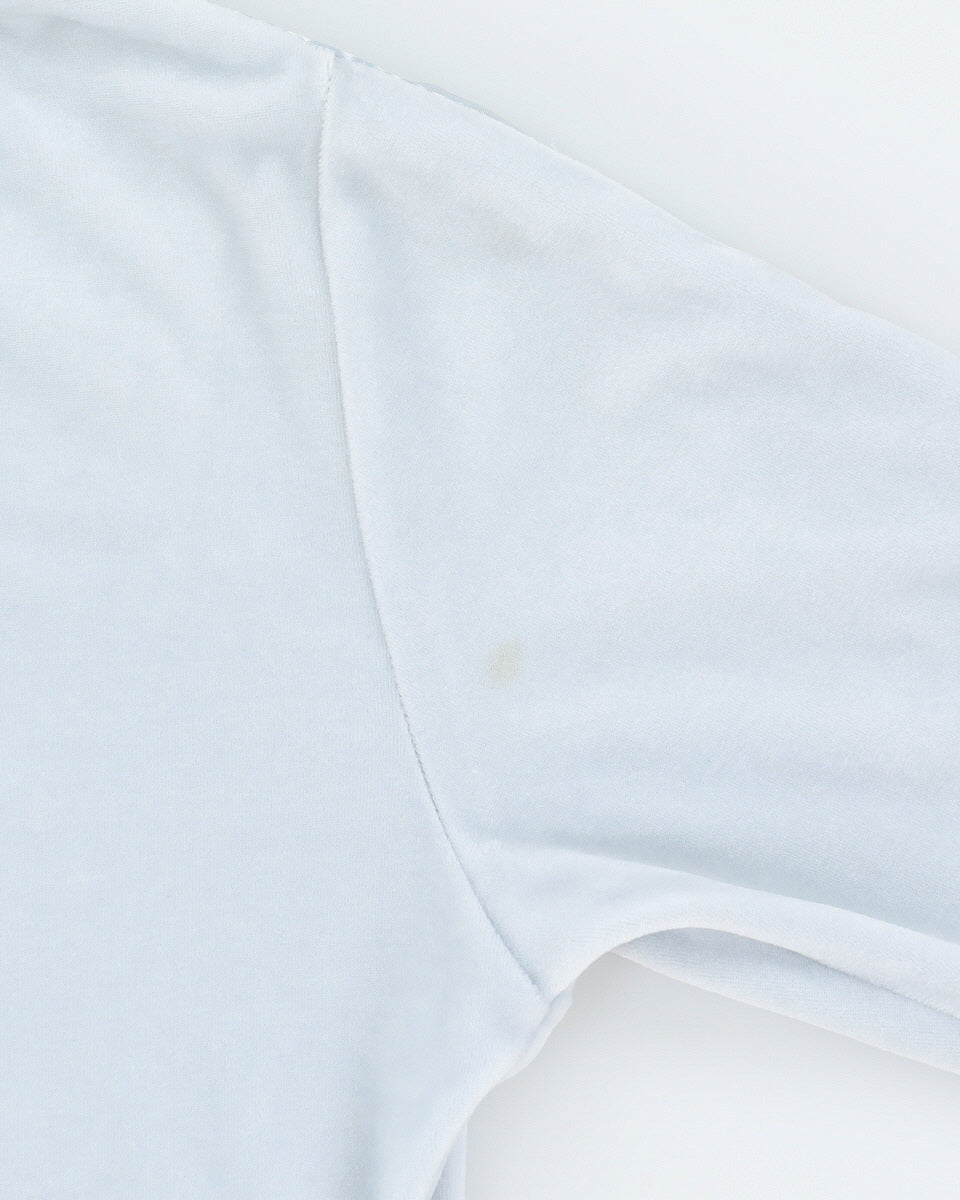 Y2K 00s Nike Velour Baby Blue Zip Up Hoodie - XS