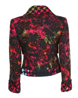 CHRISTIAN LACROIX MULTICOLOURED Damask &amp; HOUNDSTOOTH WOOL JACKET - S