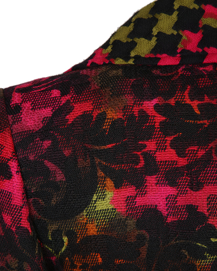 CHRISTIAN LACROIX MULTICOLOURED Damask &amp; HOUNDSTOOTH WOOL JACKET - S
