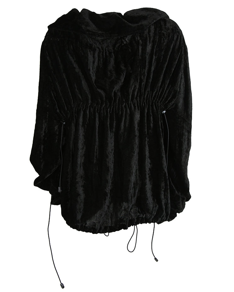 Junya Watanabe Comme des Garçons A/W 2005 Black Velvet Parachute Jacket - M