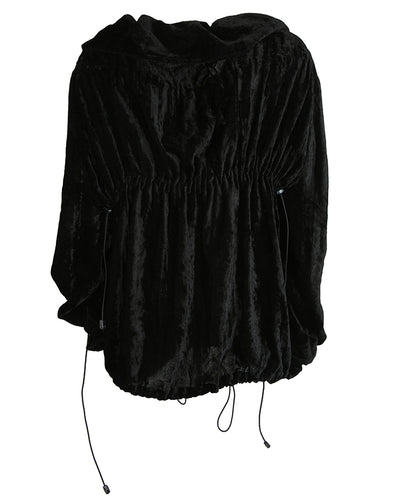 Junya Watanabe Comme des Garçons A/W 2005 Black Velvet Parachute Jacket - M
