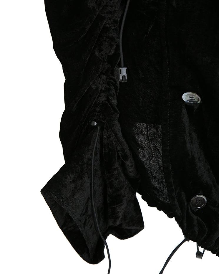 Junya Watanabe Comme des Garçons A/W 2005 Black Velvet Parachute Jacket - M