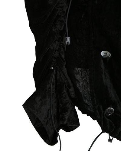Junya Watanabe Comme des Garçons A/W 2005 Black Velvet Parachute Jacket - M