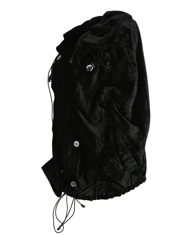 Junya Watanabe Comme des Garçons A/W 2005 Black Velvet Parachute Jacket - M