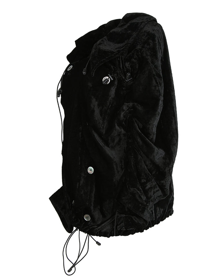 Junya Watanabe Comme des Garçons A/W 2005 Black Velvet Parachute Jacket - M