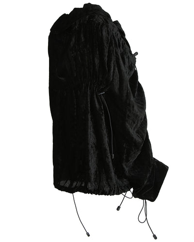 Junya Watanabe Comme des Garçons A/W 2005 Black Velvet Parachute Jacket - M