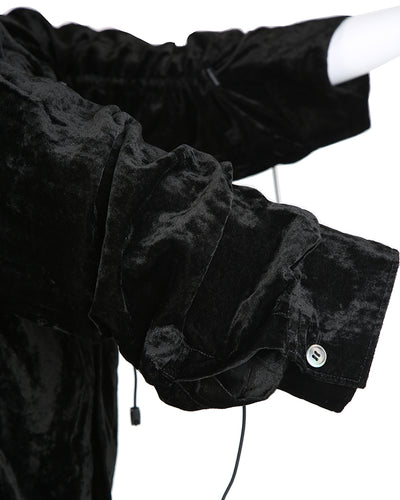 Junya Watanabe Comme des Garçons A/W 2005 Black Velvet Parachute Jacket - M