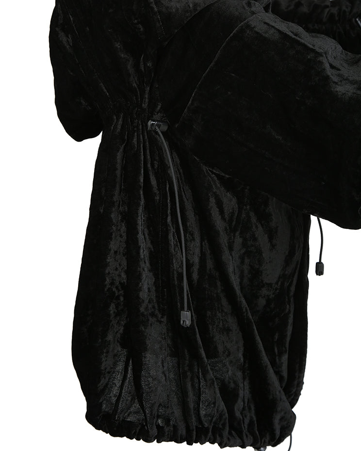 Junya Watanabe Comme des Garçons A/W 2005 Black Velvet Parachute Jacket - M